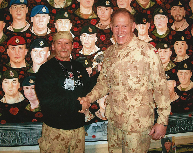 dave meets canadian general thanks him for the portrait